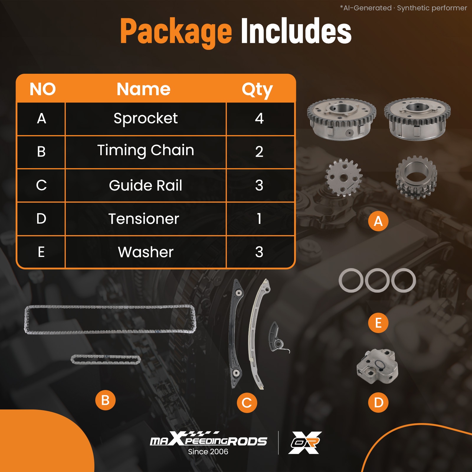 Chain Sprocket Set - Zestaw łańcucha rozrządu i zębatek VVT