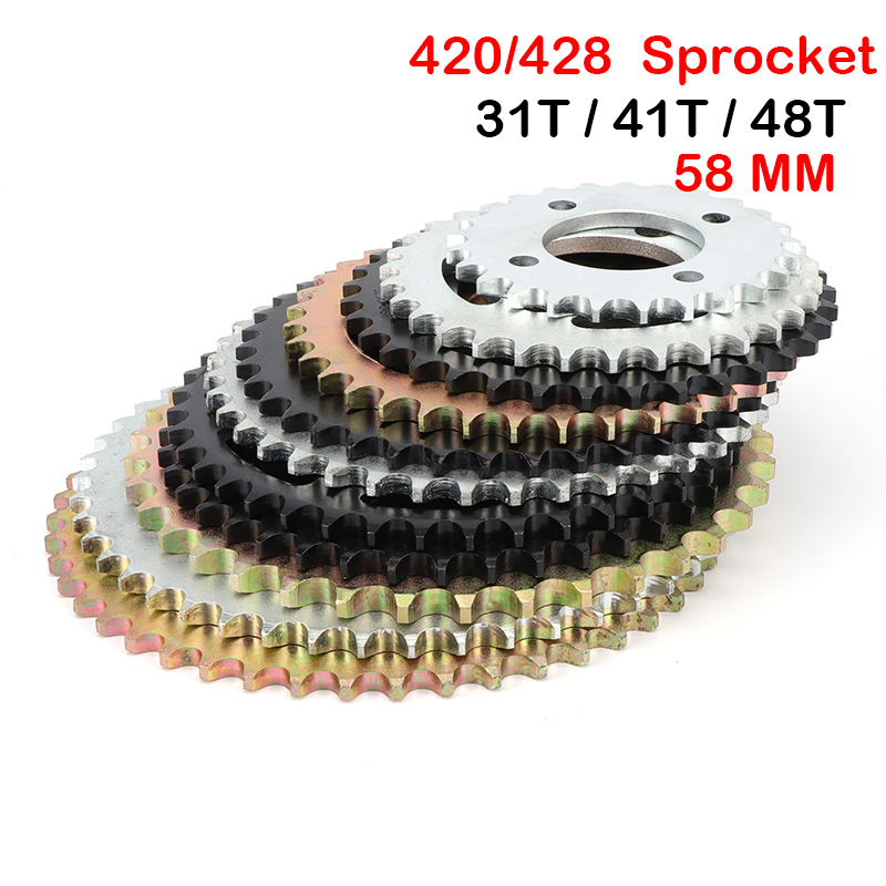 428 Chain - Motocykl 420/428 łańcuch 37T/41T/48T zęby 58mm